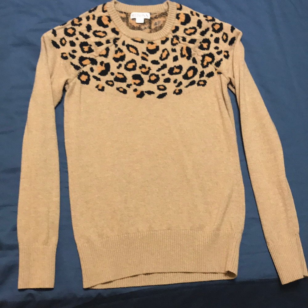 Half cheetah print sweater